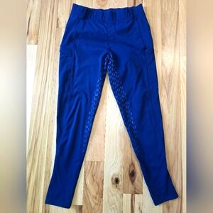 BFitST4 Dark Blue Full Seat Riding Tights/Breeches with Silicone Grip Detail, M